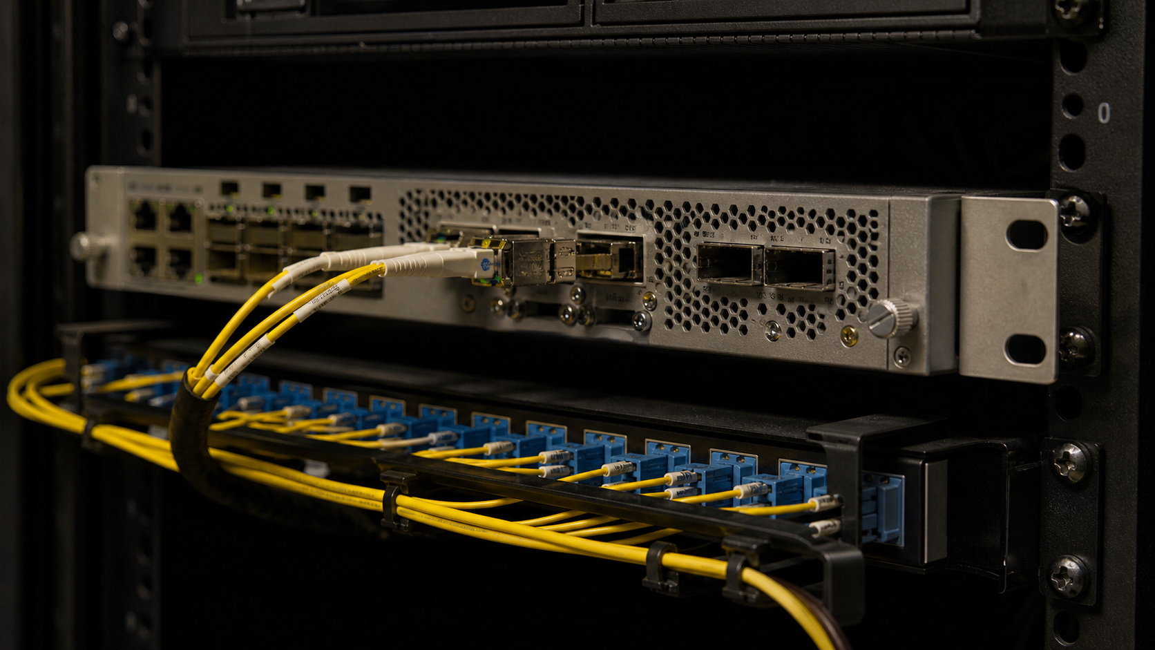 Metro Ethernet taşıyıcı yönlendiricisi ile optik fiber hat bağlantısı
